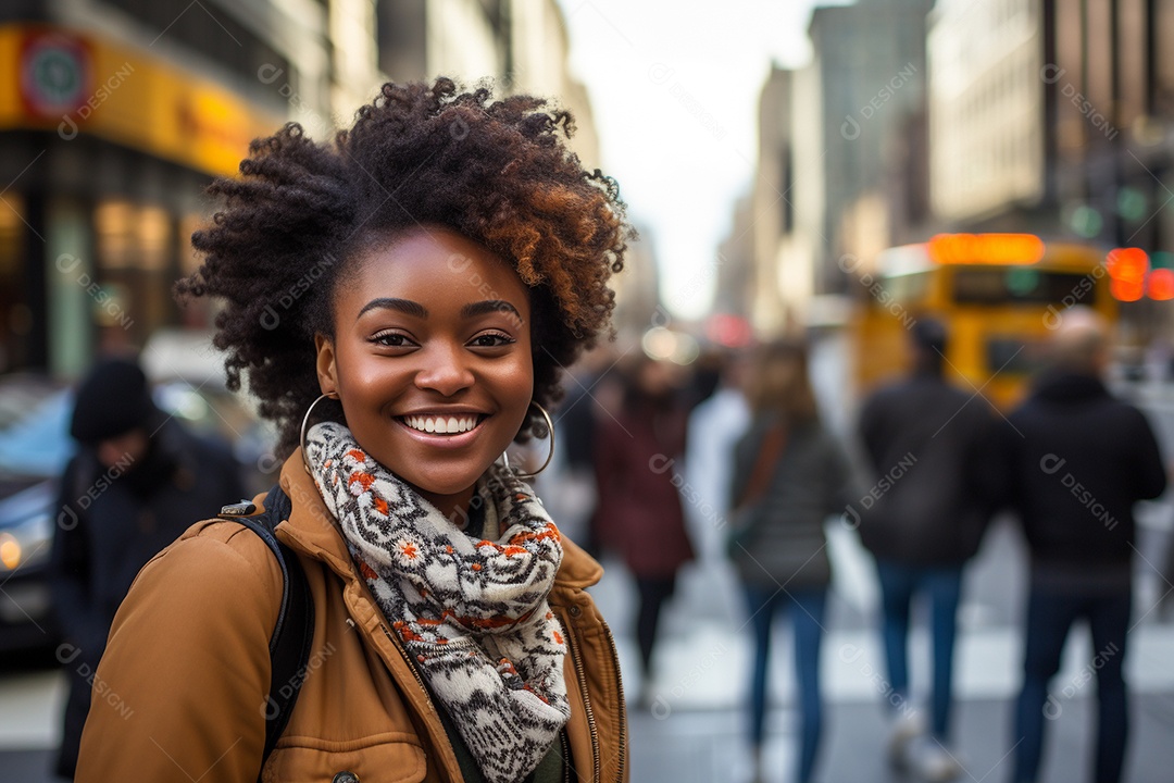 Mulher negra turística de Nova York