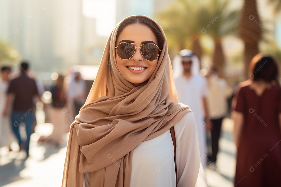 Mulher negra turística de Dubai