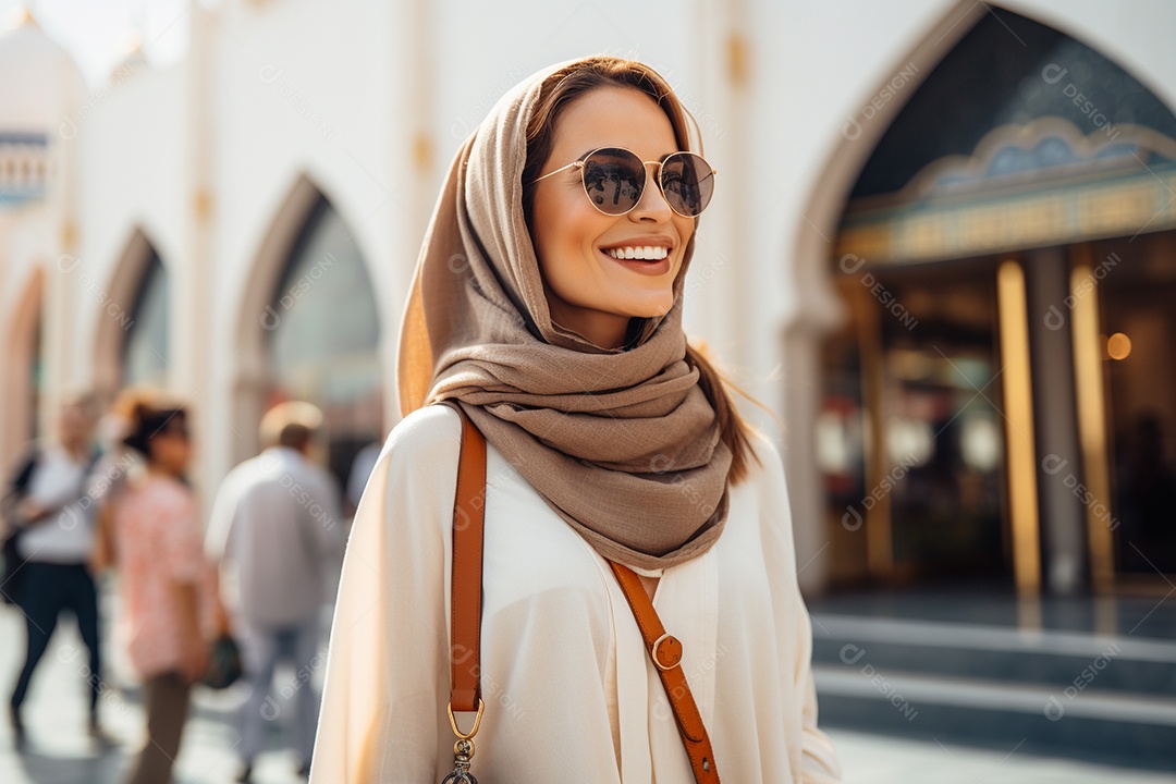 Mulher negra turística de Dubai