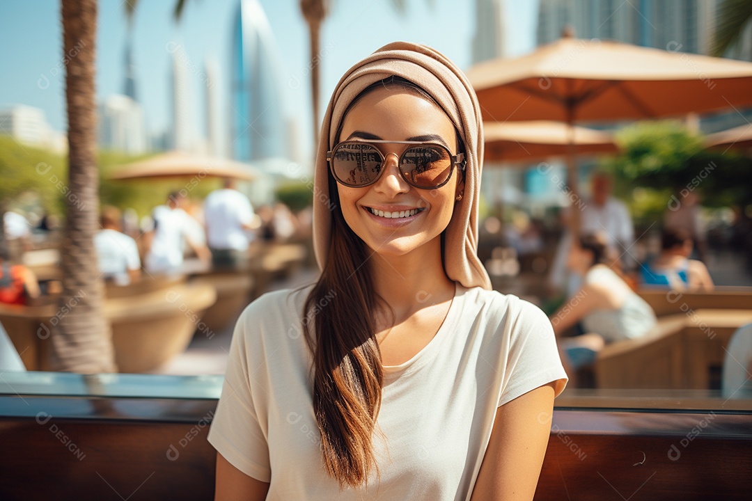 Mulher turística de Dubai