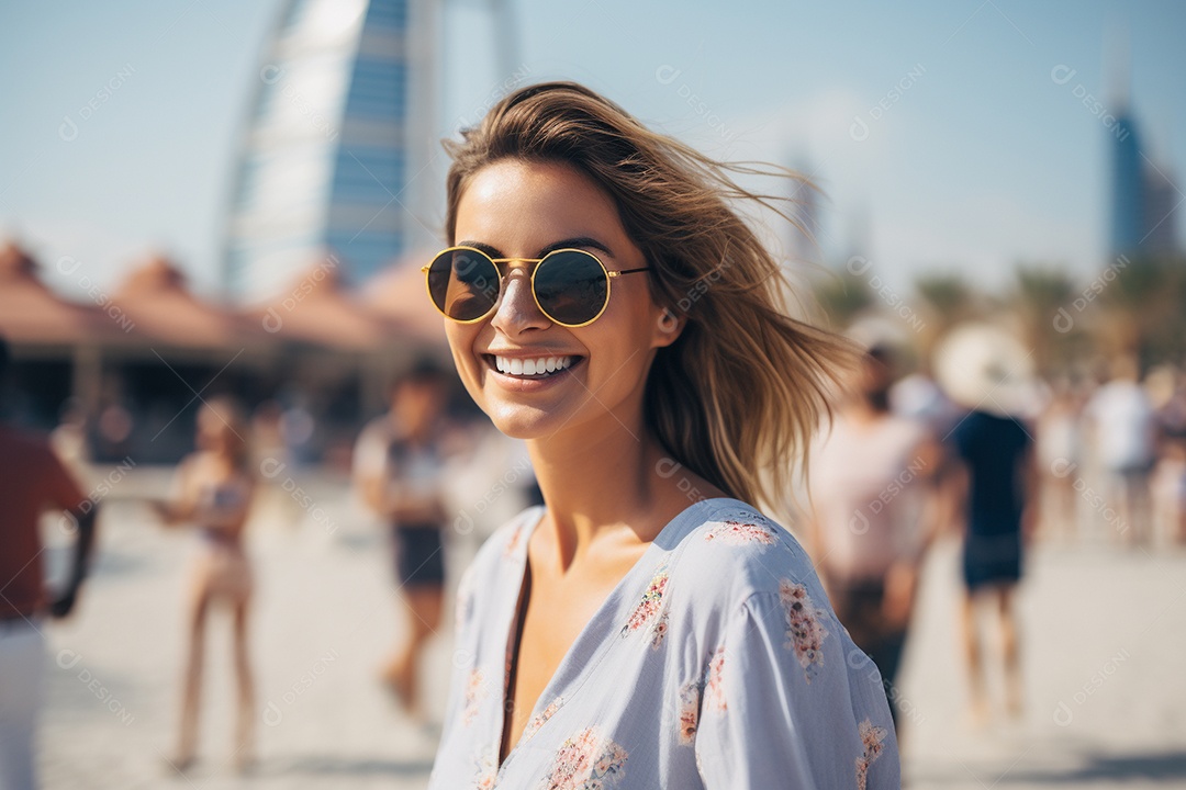 Mulher turística de Dubai