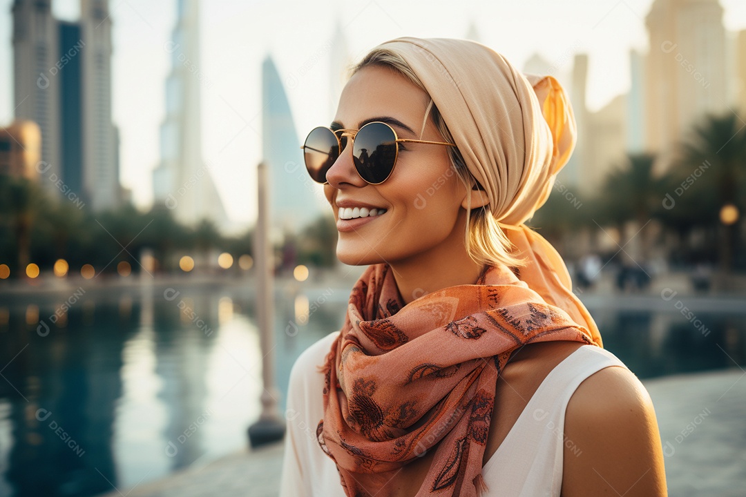 Mulher turística de Dubai