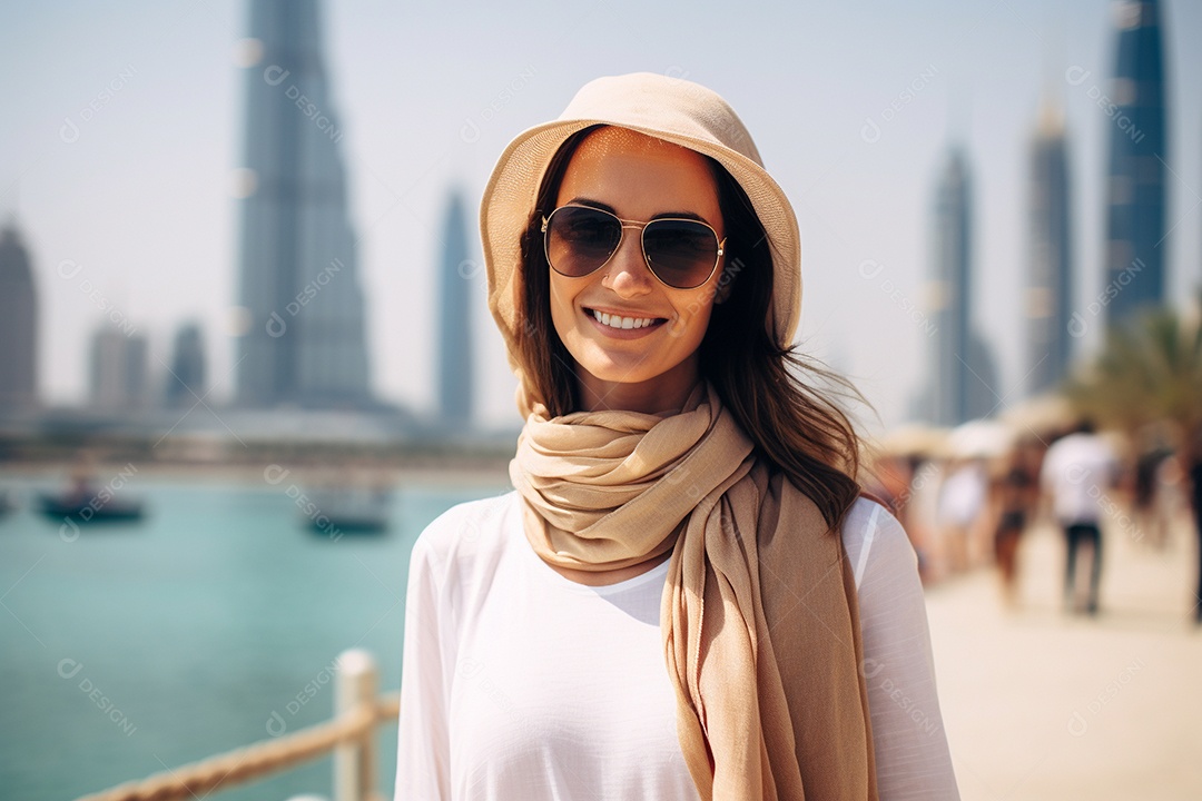 Mulher turística de Dubai