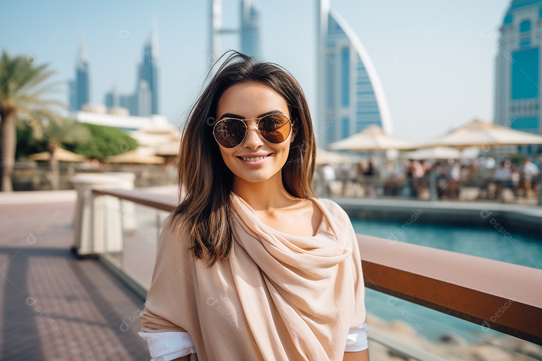 Mulher turística de Dubai
