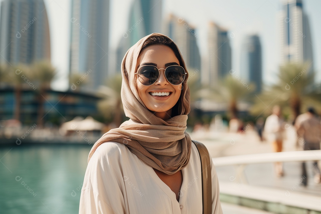 Mulher turística de Dubai