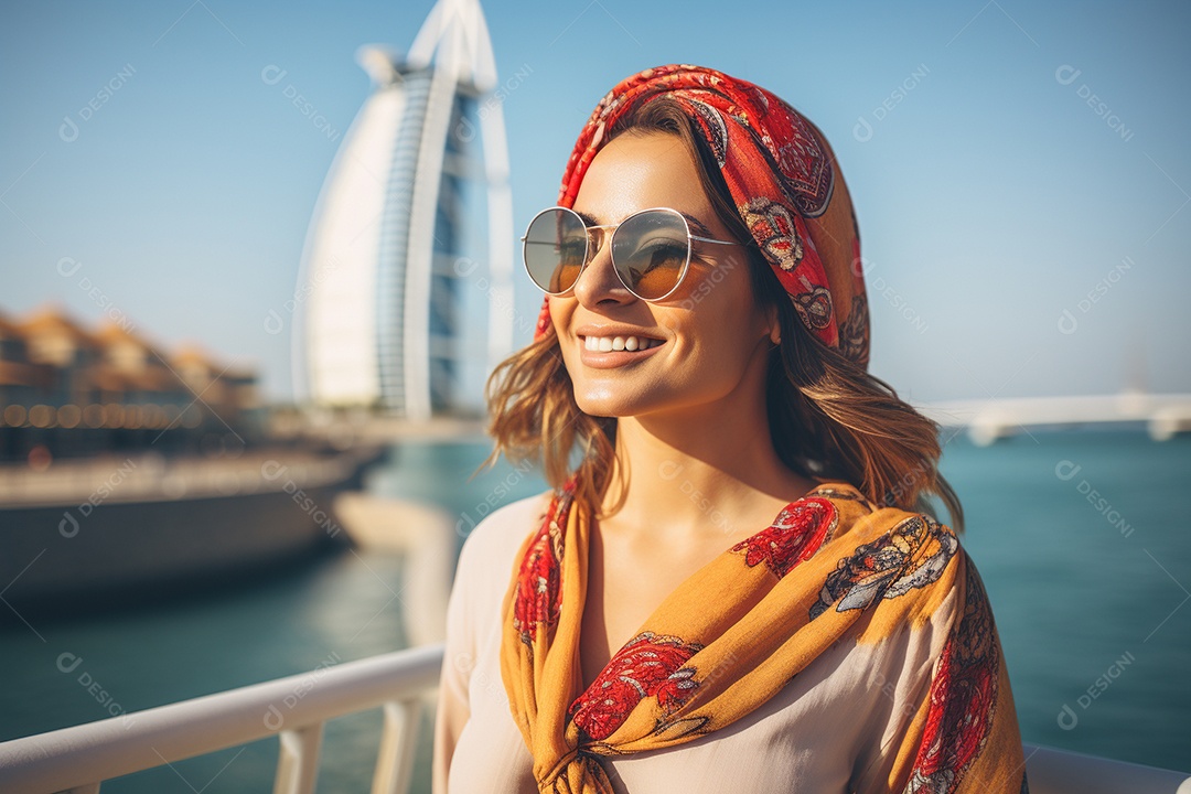 Mulher turística de Dubai