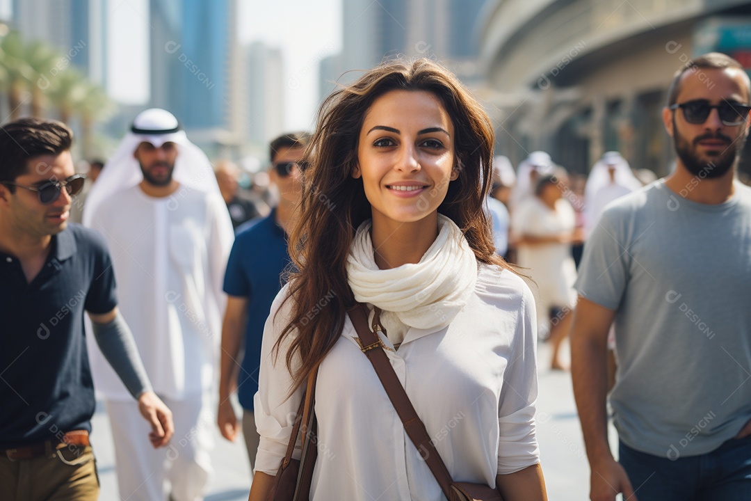 Mulher turística de Dubai
