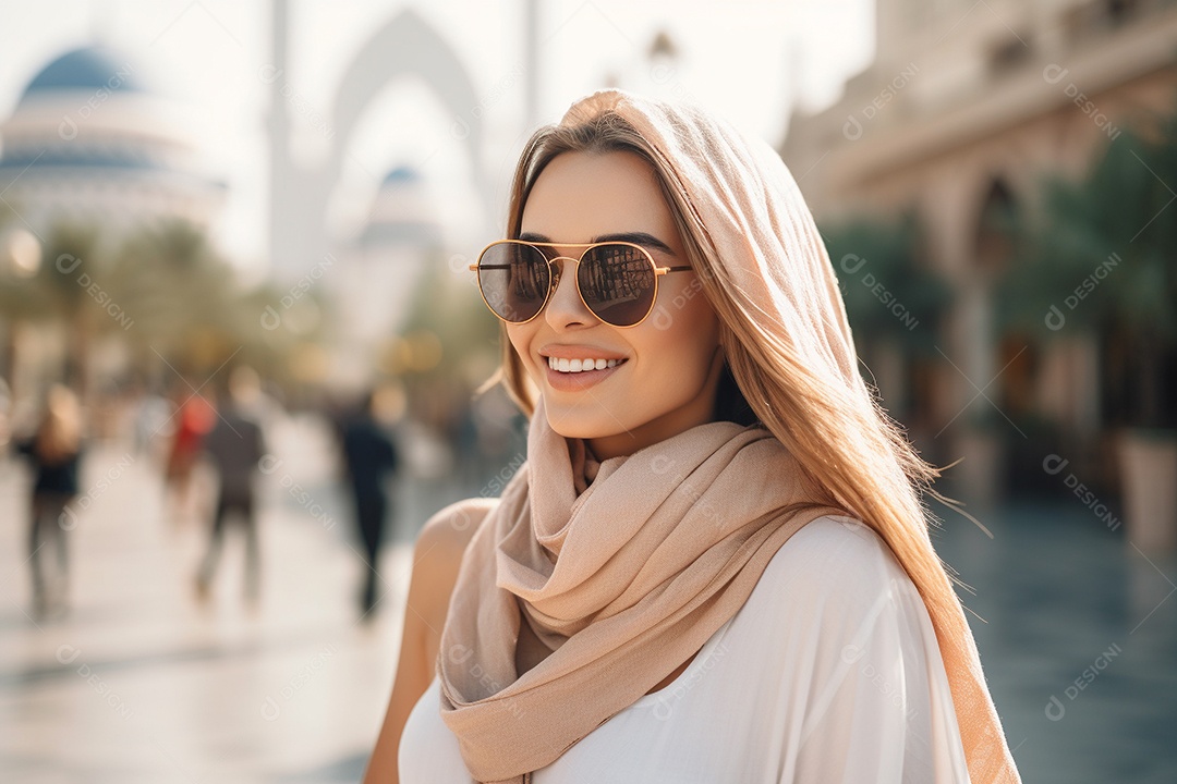 Mulher turística de Dubai