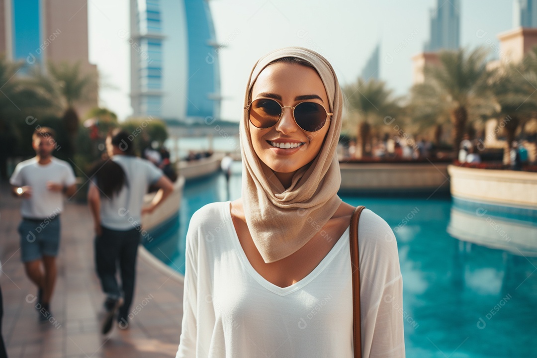 Mulher turística de Dubai