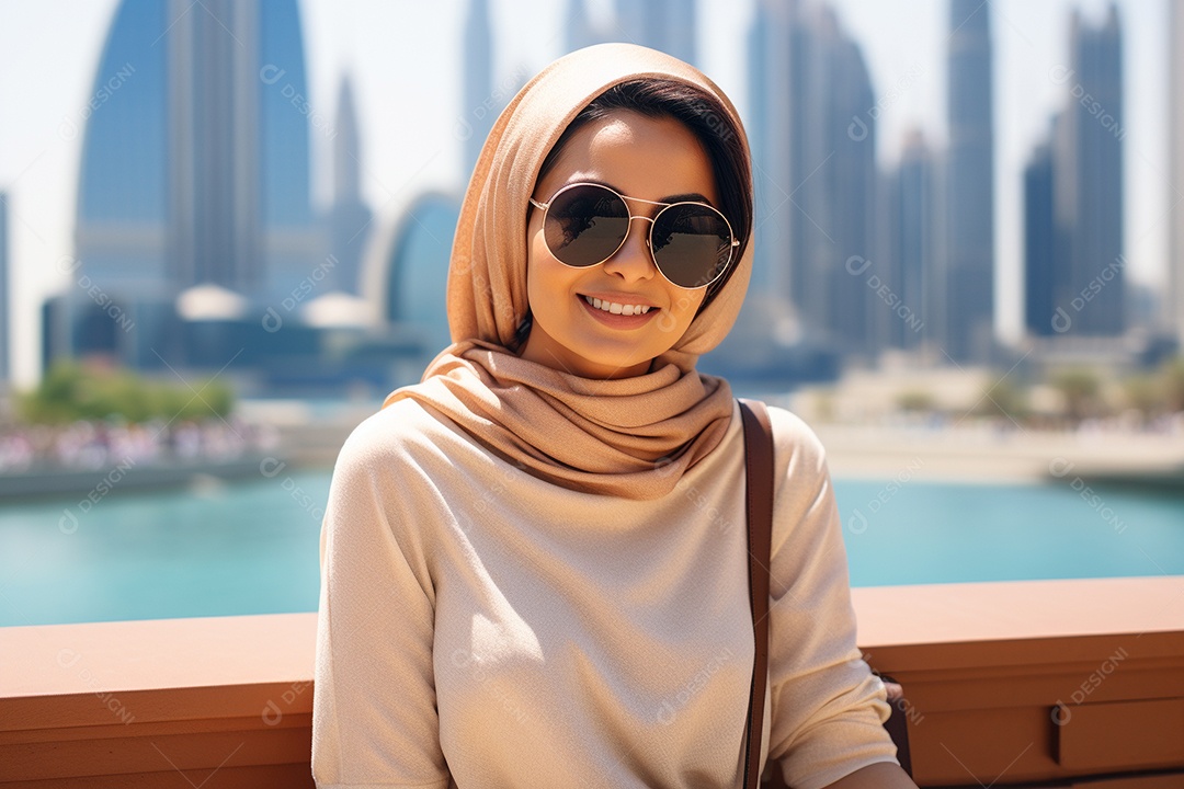 Mulher turística de Dubai