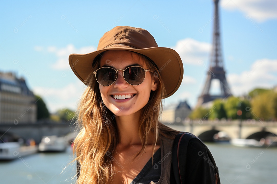 Mulher turista de Paris