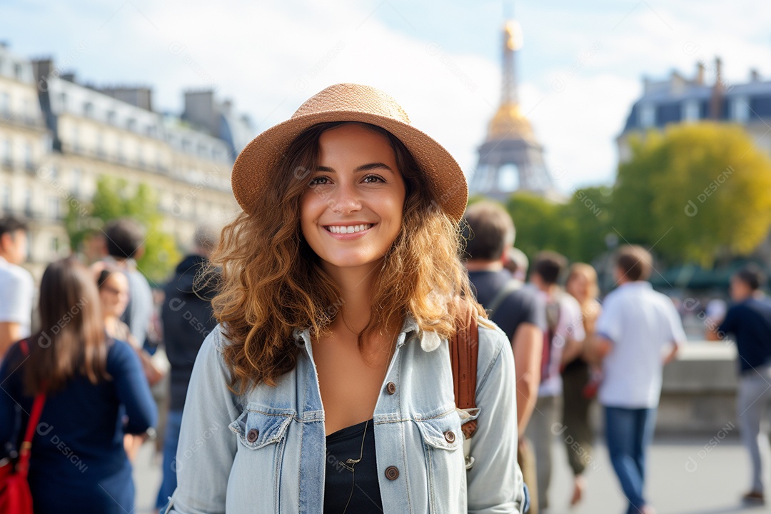 Mulher turista de Paris