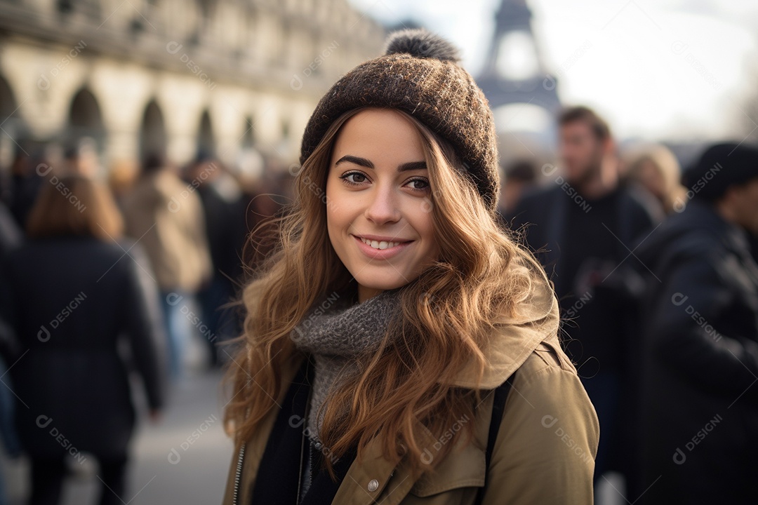 Mulher turista de Paris