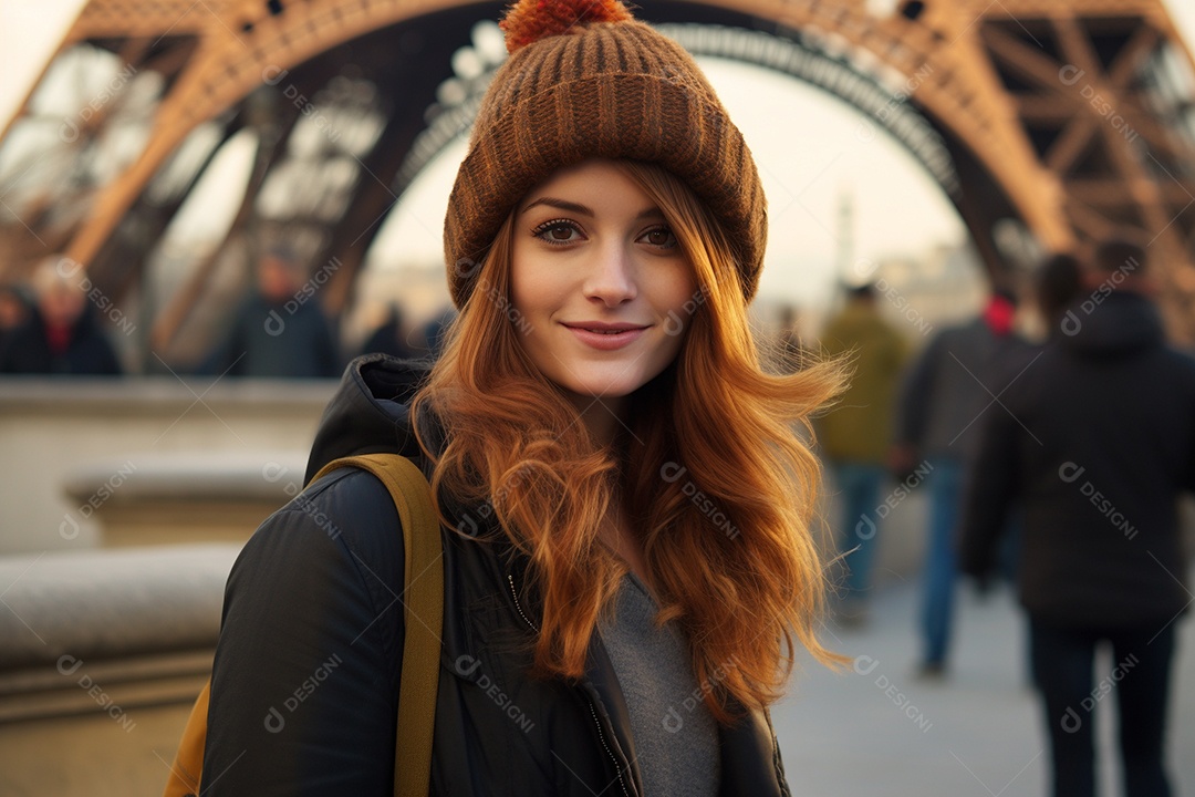 Mulher turista de Paris