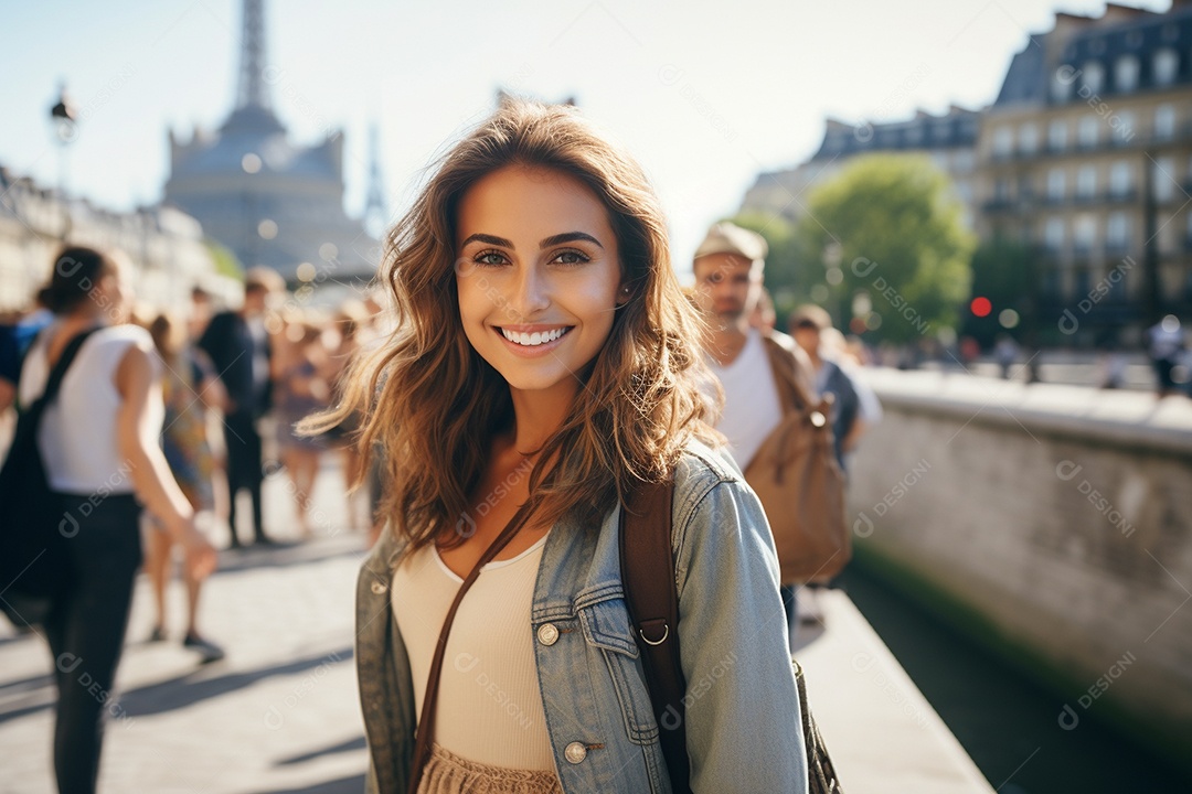 Mulher turista de Paris