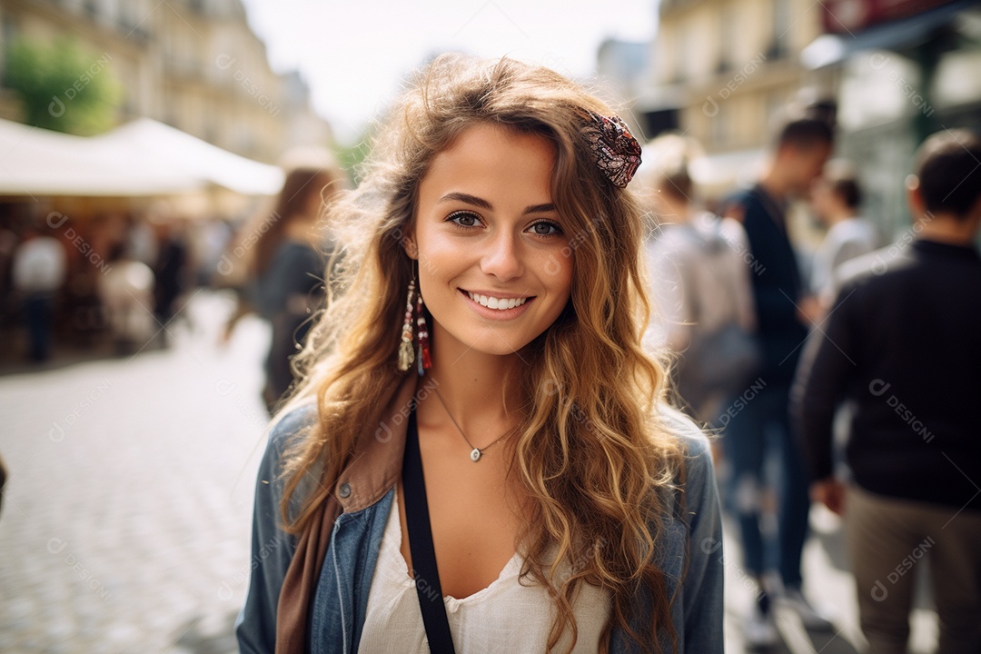 Mulher turista de Paris