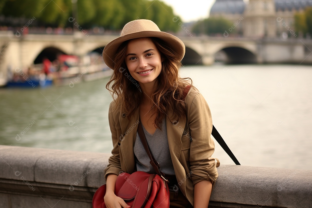Mulher turista de Paris