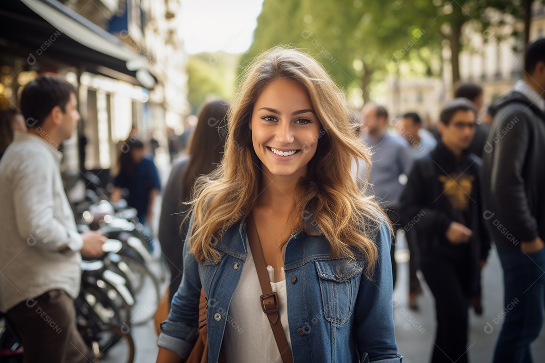 Mulher turista de Paris