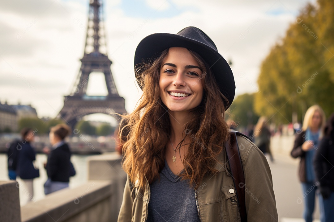 Mulher turista de Paris