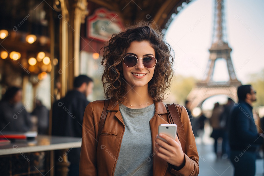 Mulher turista de Paris