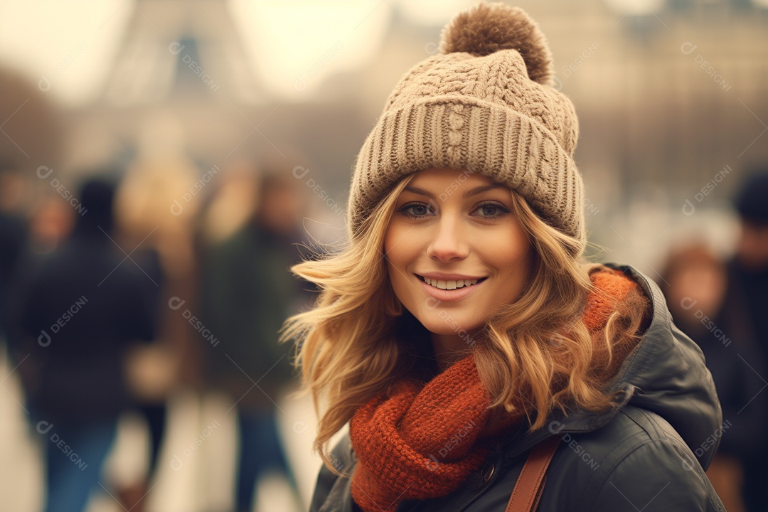 Mulher turista de Paris