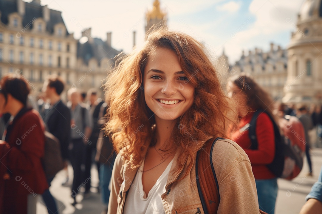 Mulher turista de Paris