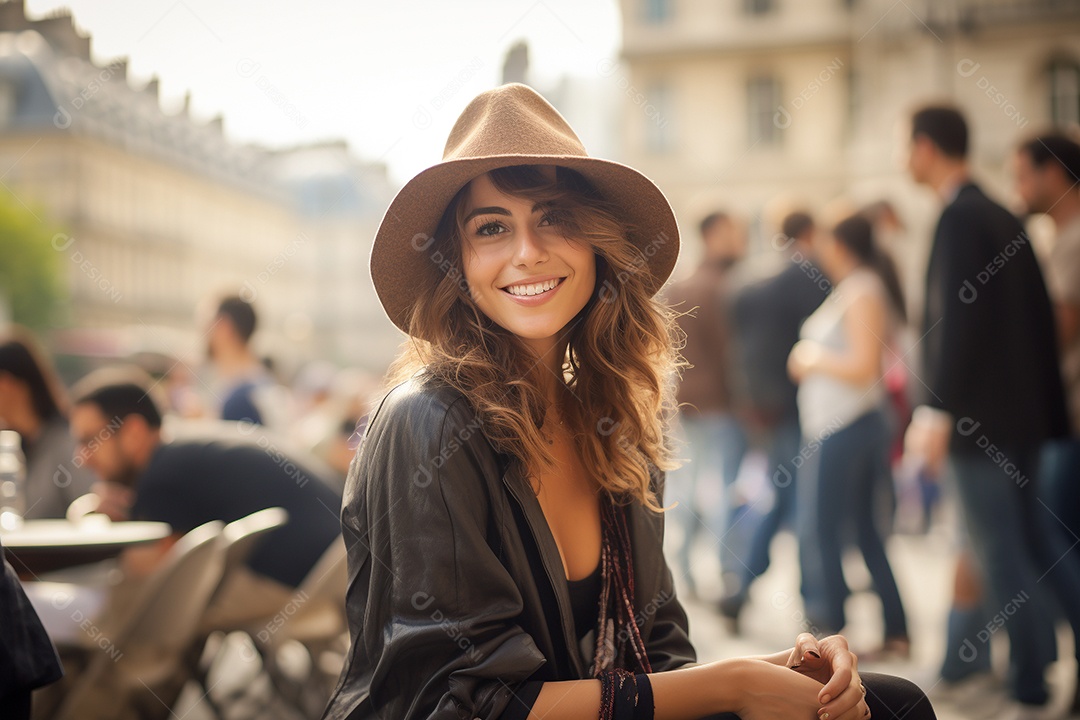 Mulher turista de Paris