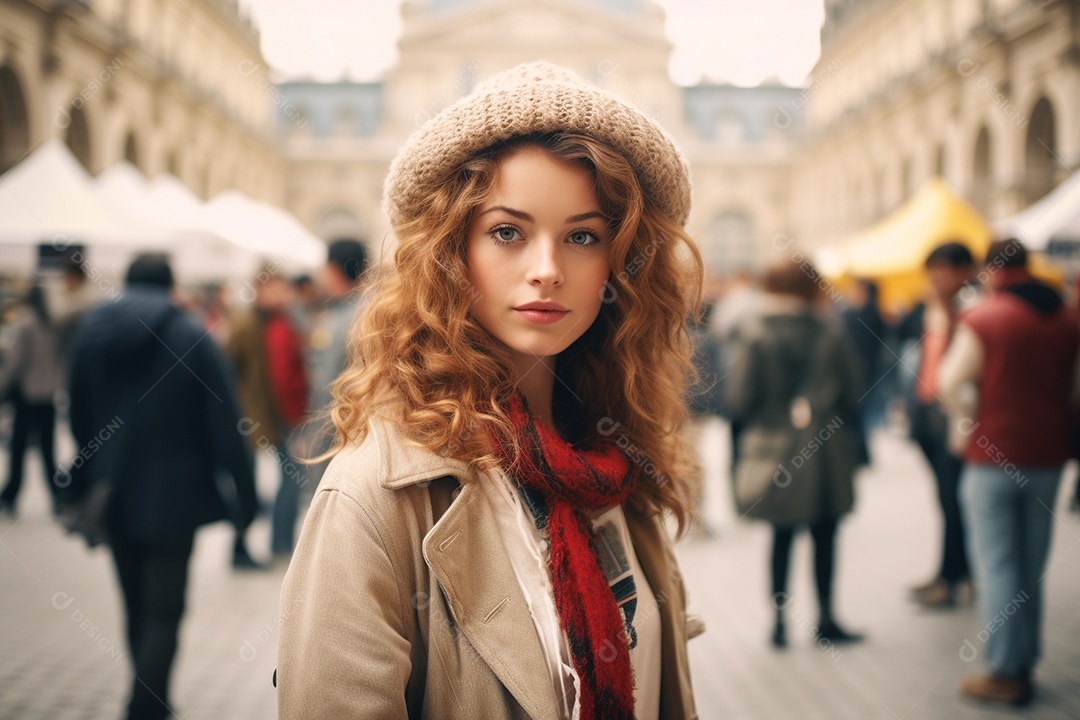 Mulher turista de Paris