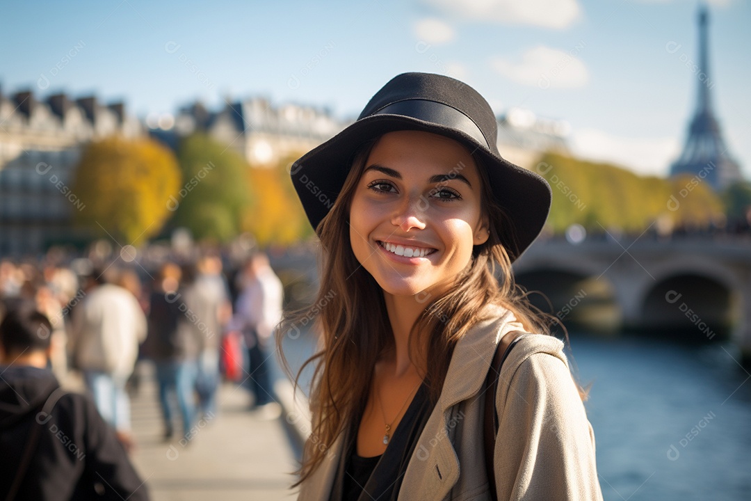 Mulher turista de Paris