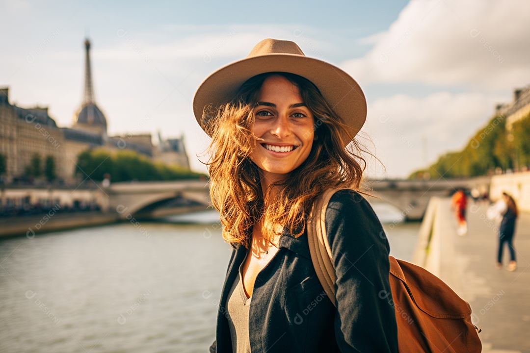 Mulher turista de Paris
