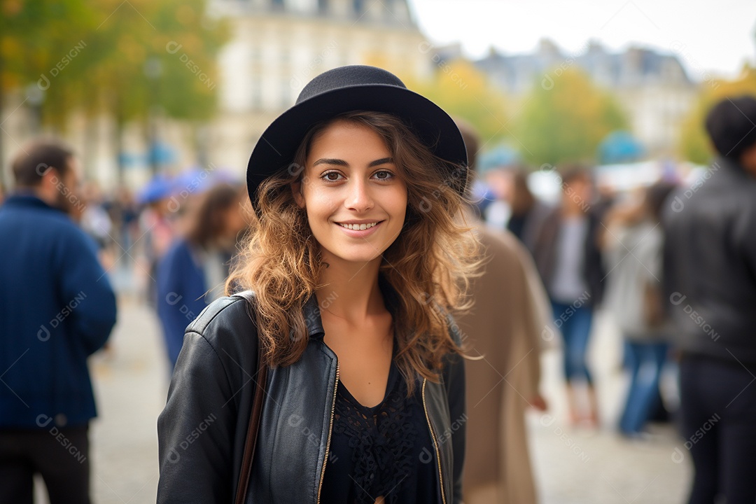 Mulher turista de Paris