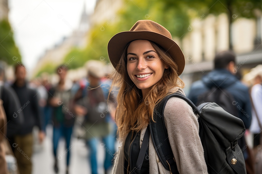 Mulher turista de Paris