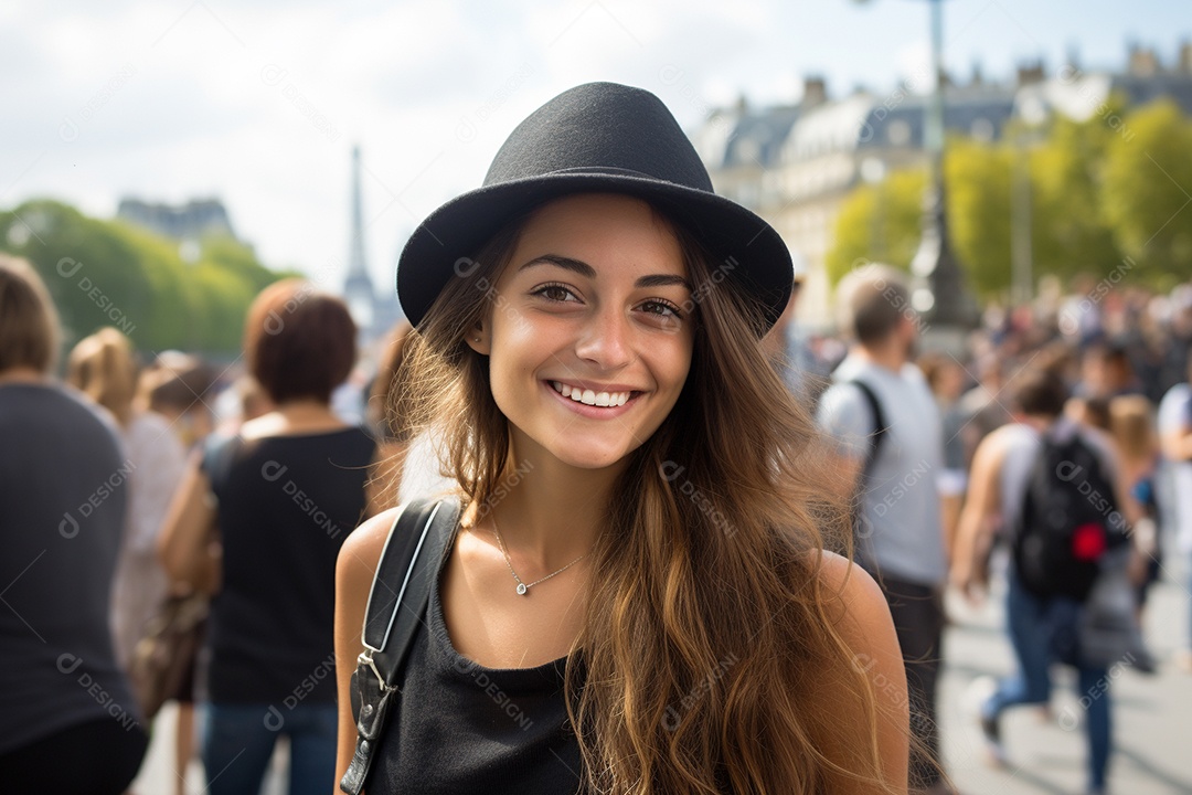 Mulher turista de Paris