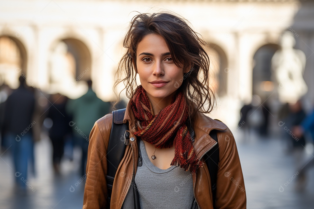 Mulher turista em Roma