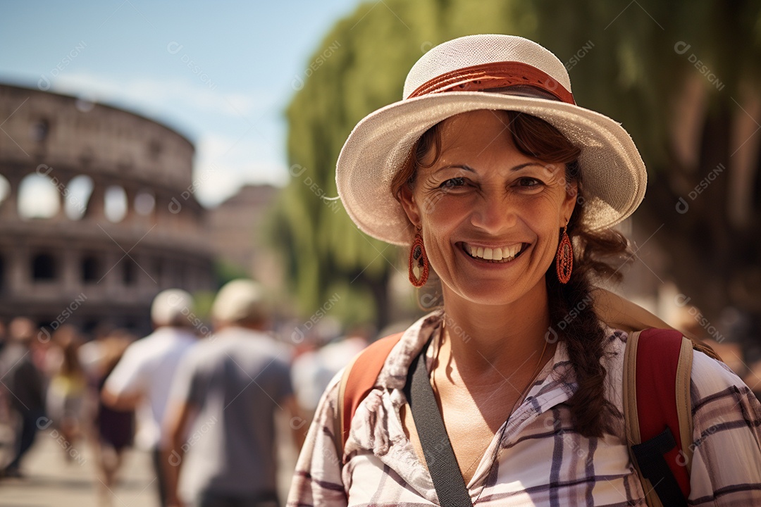 Mulher turista em Roma