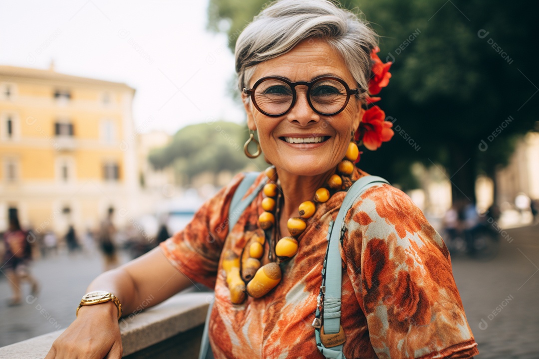 Mulher turista em Roma