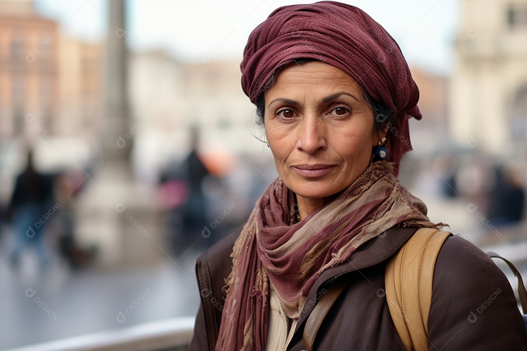 Mulher turista em Roma