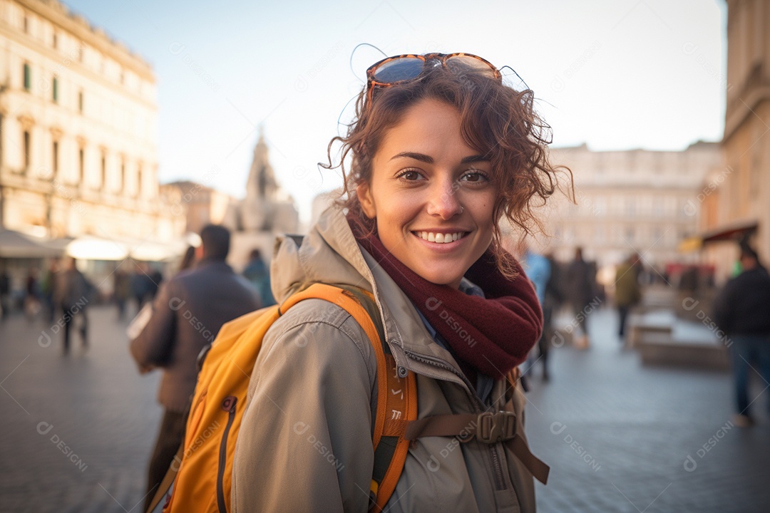 Mulher turista em Roma