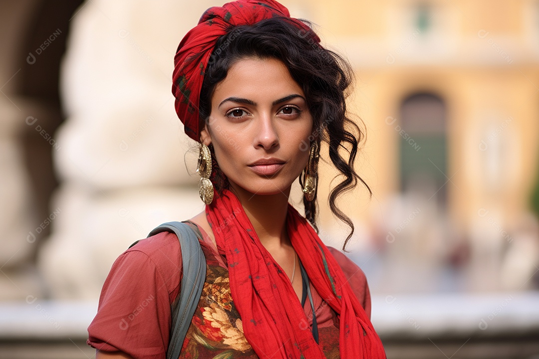 Mulher turista em Roma