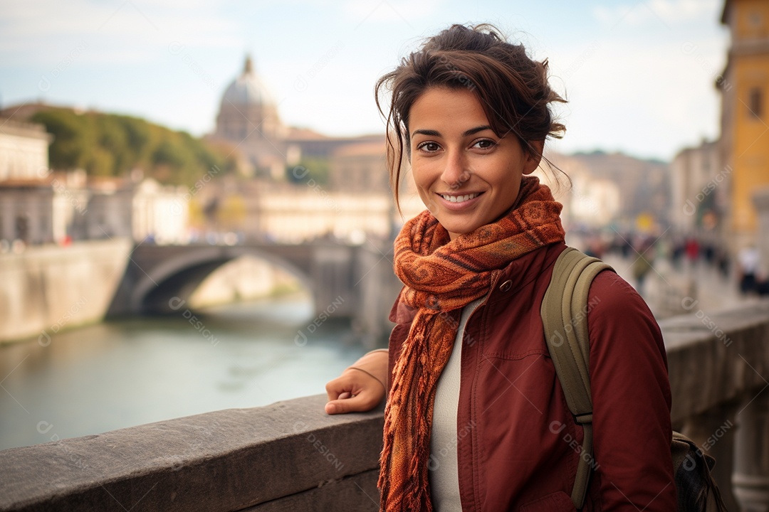 Mulher turista em Roma