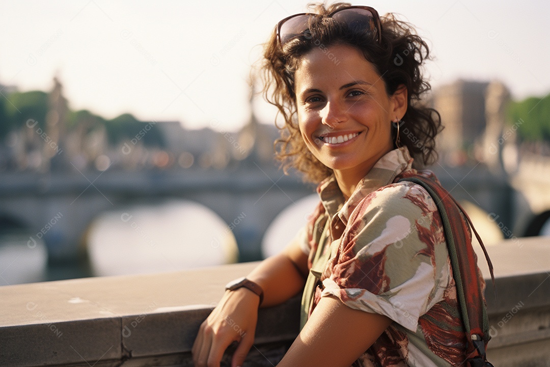 Mulher turista em Roma