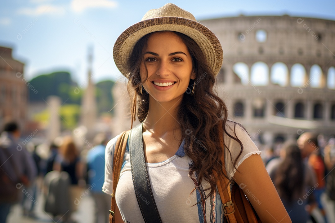Mulher turista de Roma