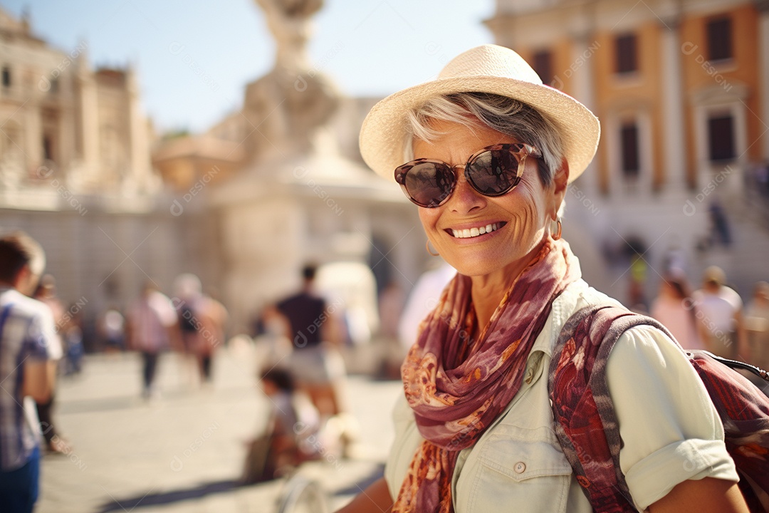 Mulher turista de Roma
