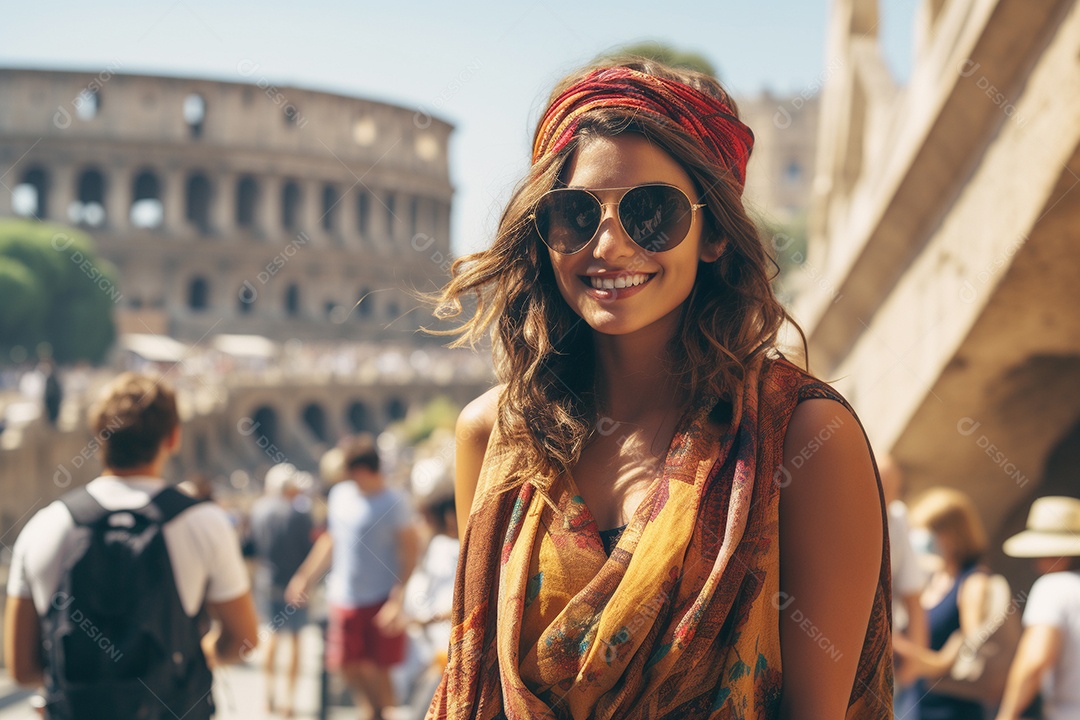 Mulher turista de Roma