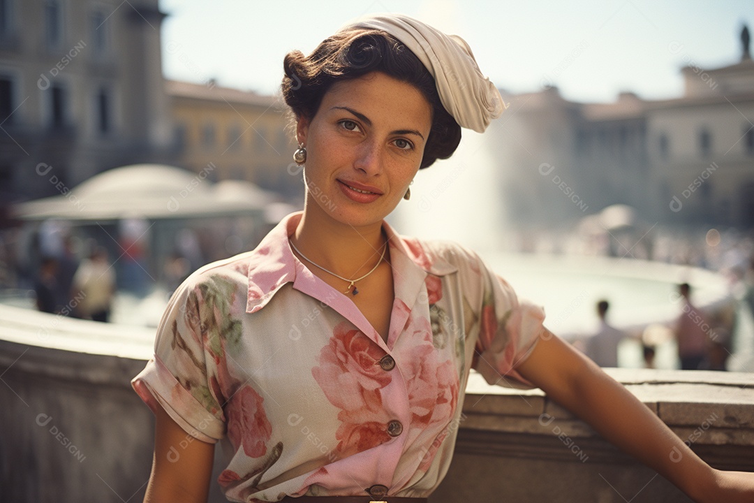 Mulher turista de Roma