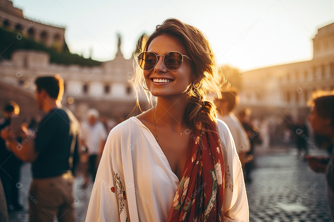 Mulher turista de Roma