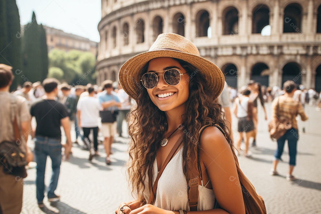 Mulher turista de Roma