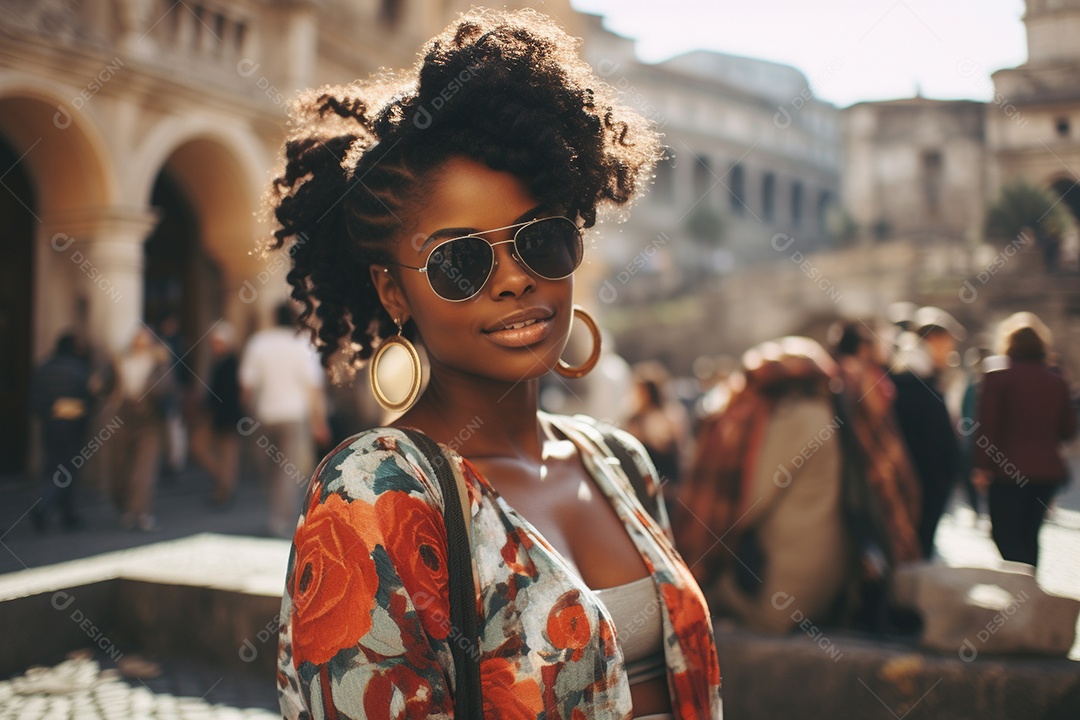 Roma turista mulher negra