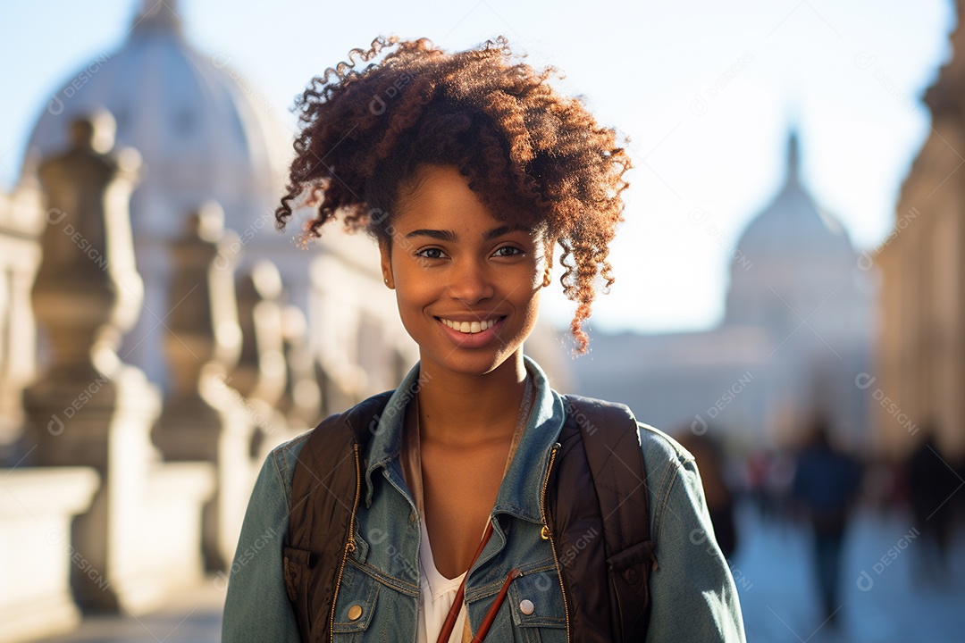 Roma turista mulher negra