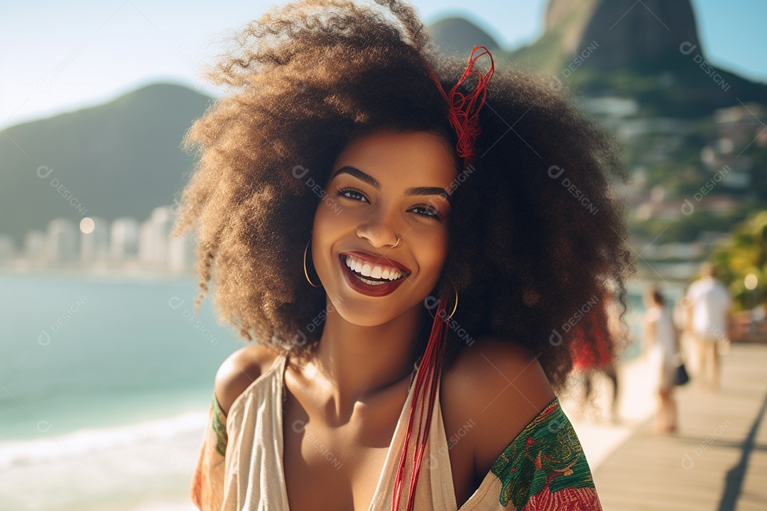 Mulher negra turística do Rio de Janeiro